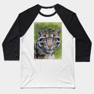 Clouded Leopard in Color Baseball T-Shirt